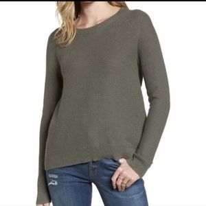 Madewell in Province Olive Green Open Cross Back Knit Sweater